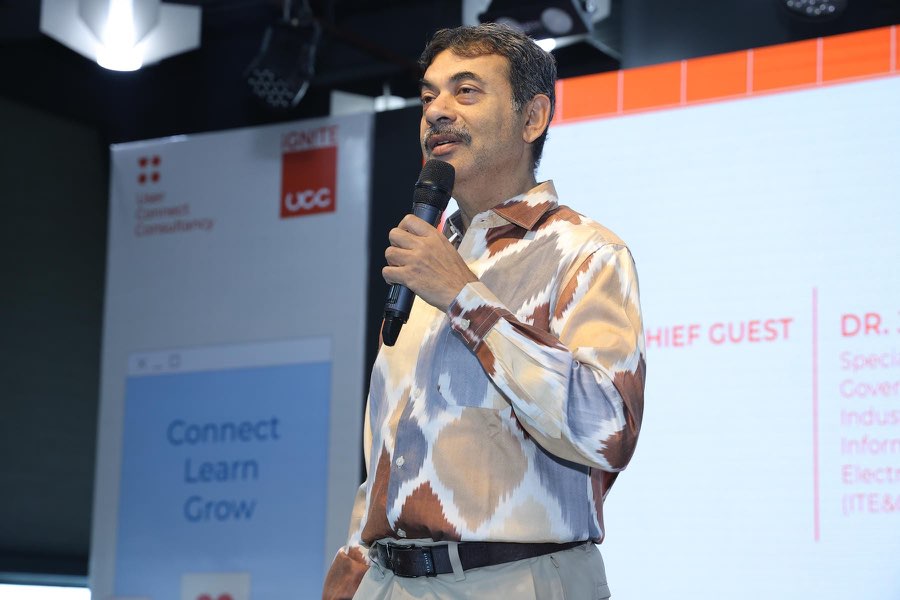The chief guest addressing the IGNITE 2025 audience